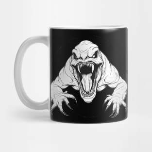 Crawling Monster in Black and White Mug